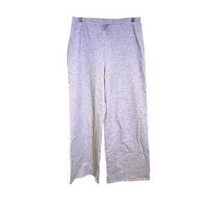 Eileen Fisher 95% Organic Cotton Elastic Waist Wide Leg Ankle Pant in Grey